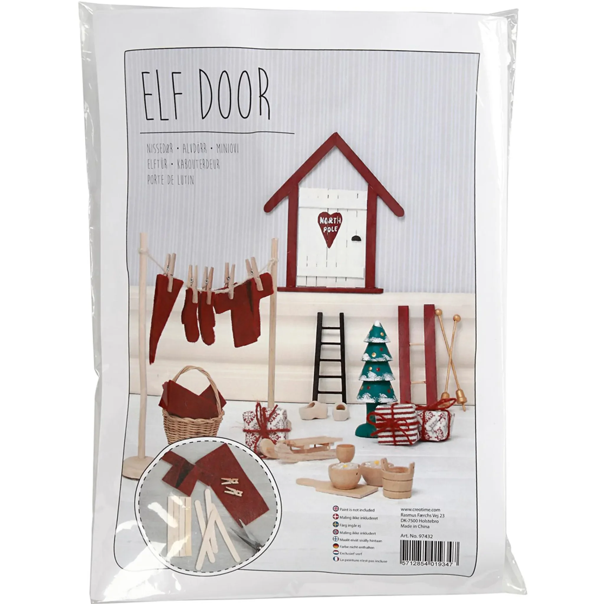Gnome-Tür Bastelset aus Holz – Miniatur-Zubehör für Wichtelwelt
